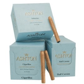 ASHTON CONNECTICUT BLUE HALF CORONA 10CT packs Box